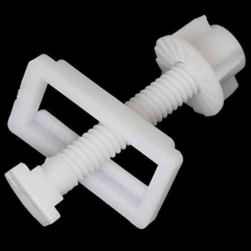 White Plastic Toilet Seat Hinge Bolts 2PCS