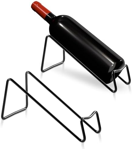 TONLEA 2Pcs Tabletop Wine Rack Black