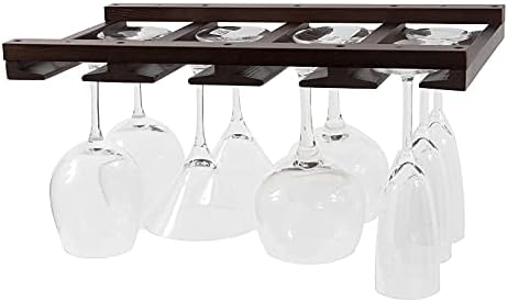 Rustic State 4 Sectional Wine Glass Holder - Chestnut Stained