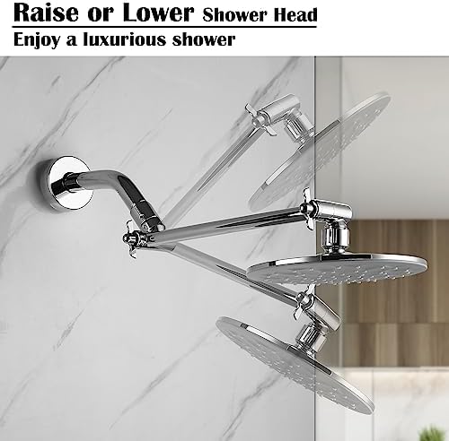 Pichrain Chrome Shower Head Extender - 10 Inch Adjustable G12 Connector