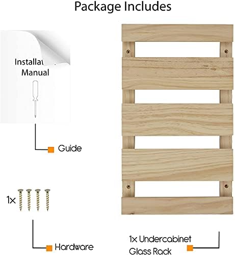 Rustic State 4 Sectional Adjustable Under Cabinet Wine Glass Rack
