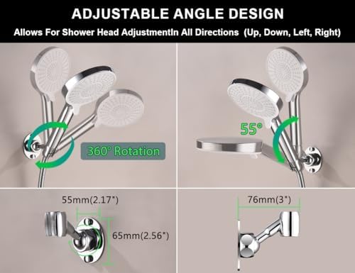 Adjustable Shower Head Holder with Chrome Finish 1