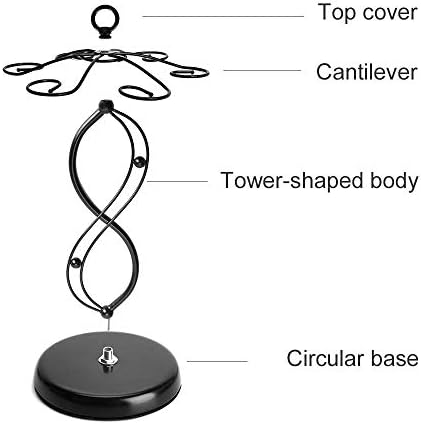 FOMANSH Countertop Wine Glass Holder with 6 Hooks Black 1