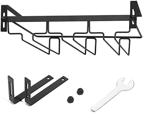 Kamehame Stemware Rack Under Cabinet 3 Rows Black