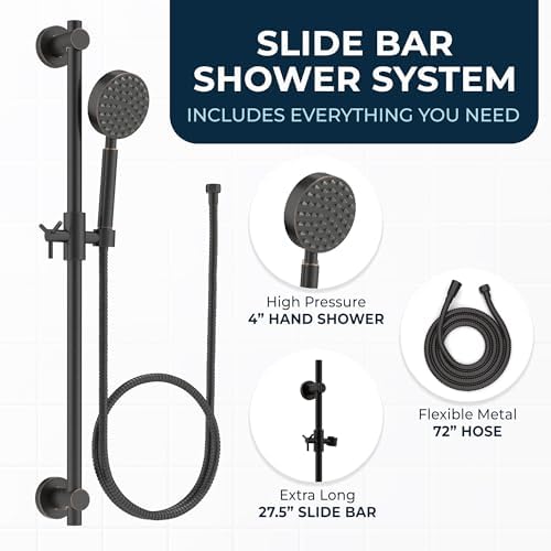HammerHead Showers All Metal 275 Inch Slide Bar Set with Handheld Shower Head