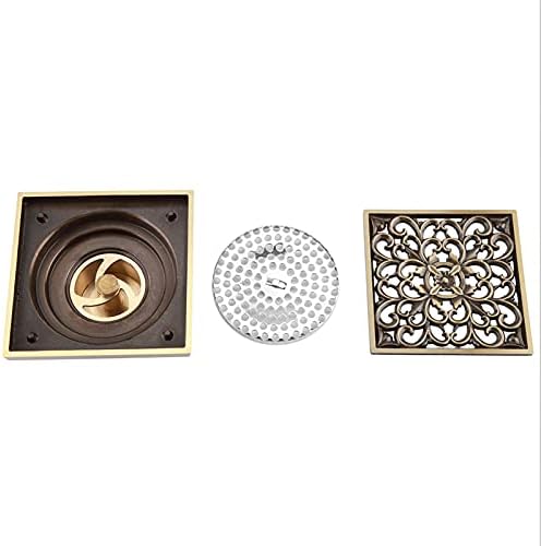 ViaGasaFamido Antique Brass Square Floor Drain 10cm