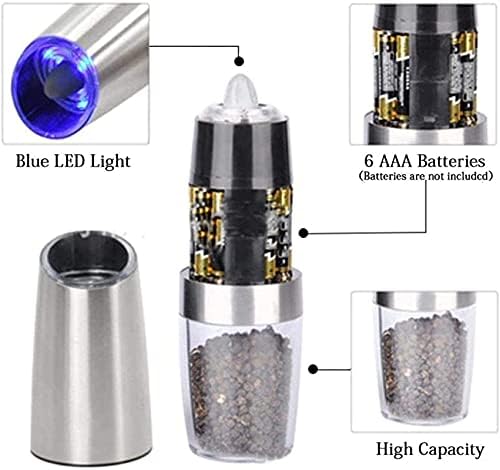 Electric Salt and Pepper Grinder Set with Gravity Sensor
