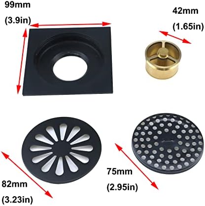 Antrader Odor-Proof Floor Drain with Matte Black Strainer