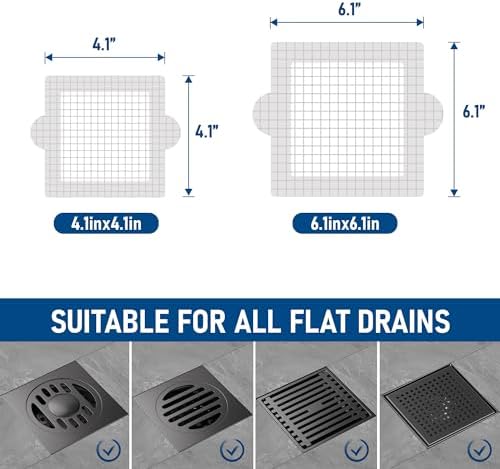 Qeke Disposable Hair Catcher Shower Drain Stickers 50 Pack 41 Inch Square