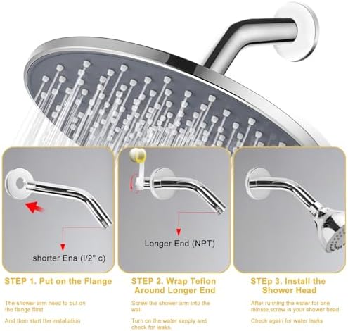 AccEncyc 6 Inch Stainless Steel Shower Arm Flange
