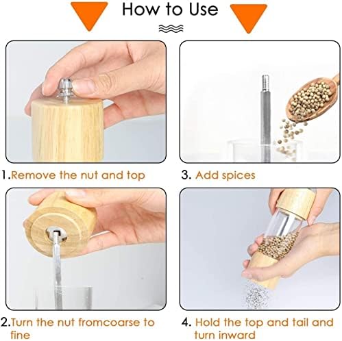 Wooden Salt and Pepper Grinder Set 2-Pack
