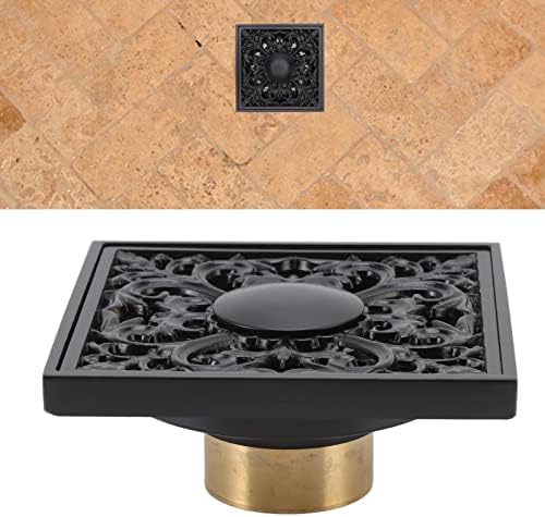 Tissting 4x4 Inch Square Shower Floor Drain Stainless Steel Copper Style