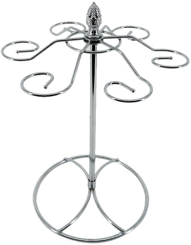 Cabilock Wine Glass Holder Freestanding Stemware Rack with 6 Hooks