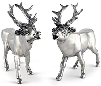 Vagabond House Pewter Deer and Elk Salt and Pepper Shaker Set
