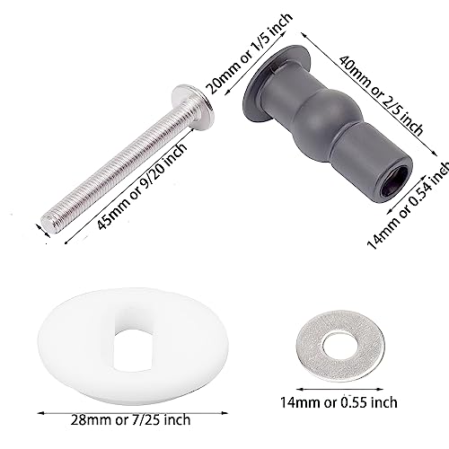 USHION 4 Pack Toilet Seat Screws and Bolts Kit