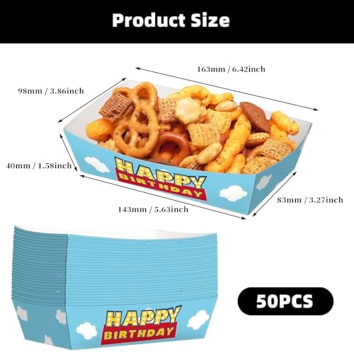 KERINGO 50 Pack Toy Inspired Story Food Trays 3Lb