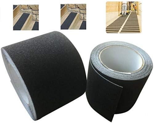ULTECHNOVO Black Anti-Slip Tape 5cm x 10m Durable Safety Warning Tape