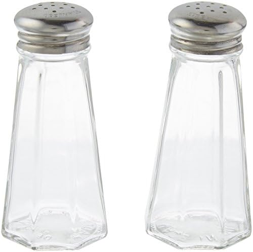 Tablecraft Clear Glass Salt Pepper Shaker Set