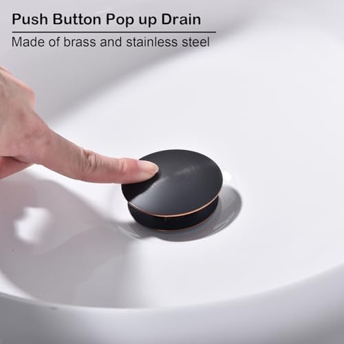 Oil Rubbed Bronze Sink Drain with Overflow and Detachable Strainer