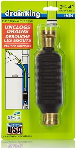 Drain King H34 3-4 Inch Water-Powered Drain Cleaner