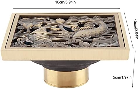 Fafeicy Antique Brass Drain with Removable Cover 43x43x28in