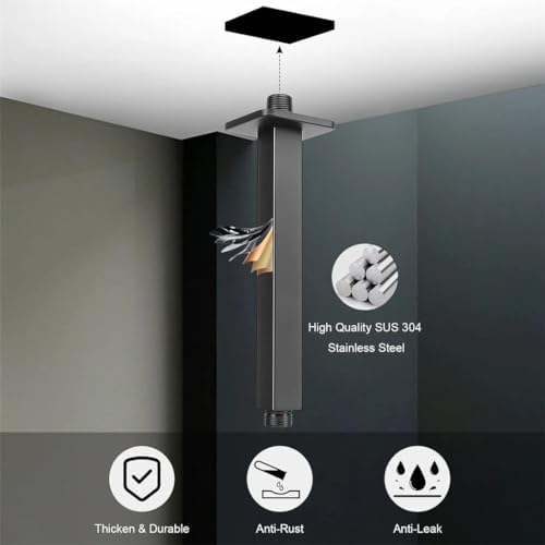 Chrome Ceiling Mount Shower Arm 25cm Stainless Steel