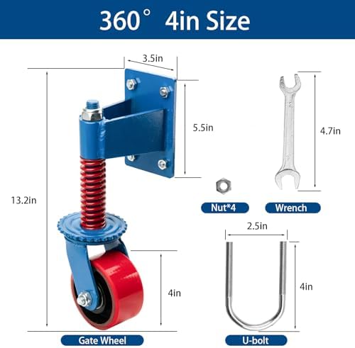 Mondogreet Heavy Duty 4 Inch Fence Gate Wheels 700lb