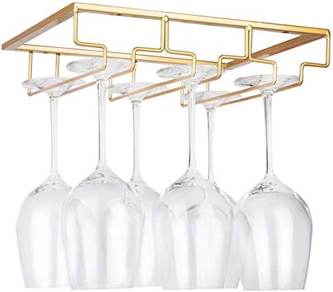 Wine Glass Rack - Space Saving Metal Organizer for Bar Kitchen Cabinet