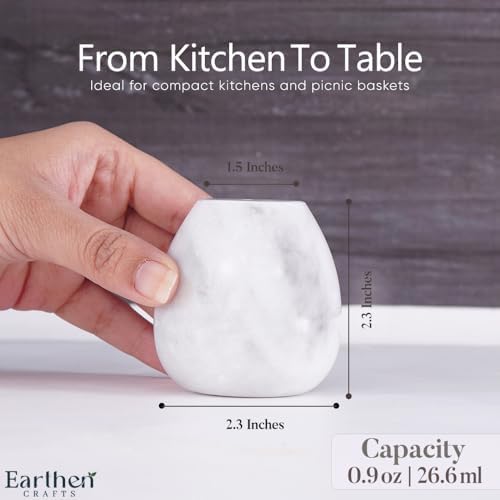 EARTHEN CRAFTS Marble Salt and Pepper Egg Shape Set of 2