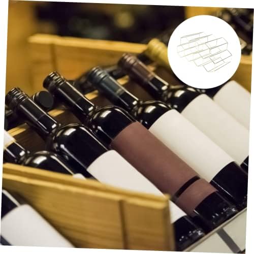 Hemoton 7-Bottle Metal Wine Rack with Golden Finish