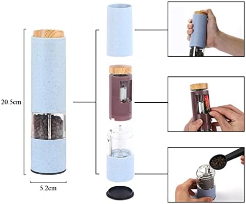 Electric Salt Pepper Grinder Set With Holder 2 PCS