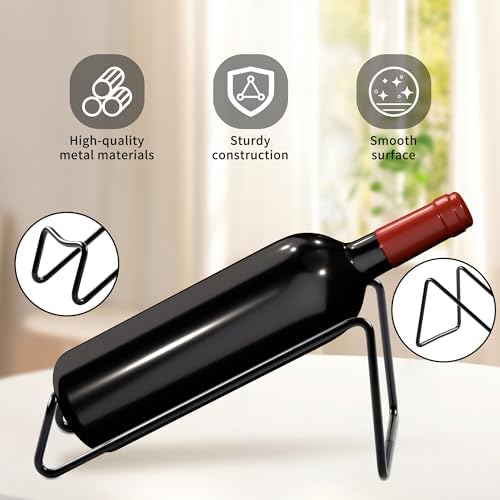 TONLEA 2Pcs Tabletop Wine Rack Black