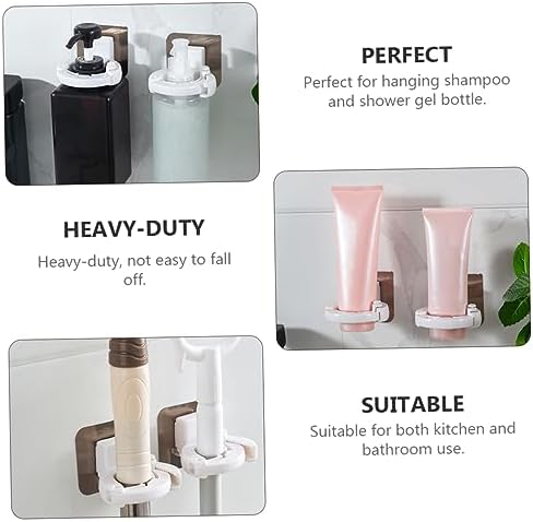 PRETYZOOM 3Pcs Adhesive Wall Mounted Shower Gel Holders