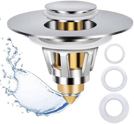 Universal Fit Pop Up Sink Stopper with Hair Catcher