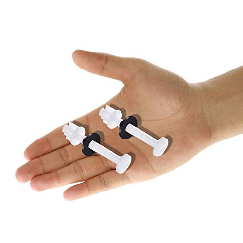 4 Pack Plastic Toilet Seat Hinge Bolts and Nuts Washers