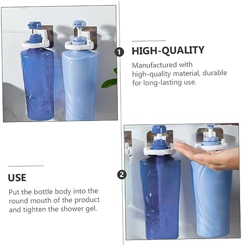 Fondotin 3pcs Wall Mounted Shampoo Gel Bottle Holder Easy Install Bath Organizer