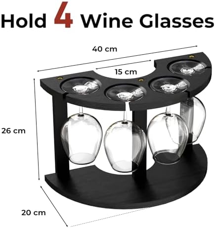 Lacinoeo Countertop Wine Glass Rack for 4 Glasses