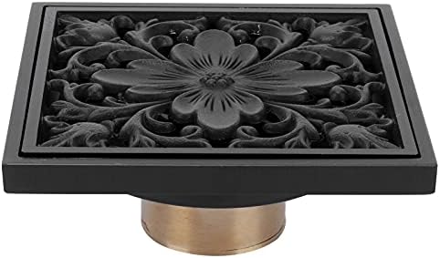 Antique Black Square Floor Drain with Strainer