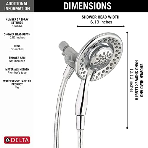 Delta 75486C Universal Hand Shower with Pause and 4 Sprays