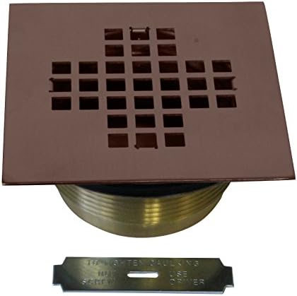 Westbrass 2 Brass Drain with Square Cover and Oil Rubbed Bronze Finish