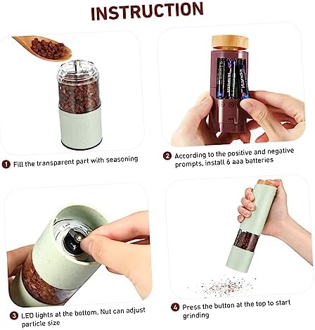 DECHOUS 2-Piece Electric Salt Pepper Holder with Adjustable Coarseness