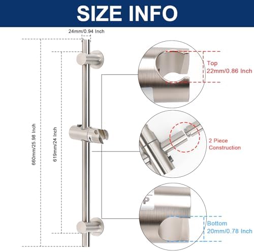 NearMoon Adjustable Shower Slide Bar with Handheld Holder
