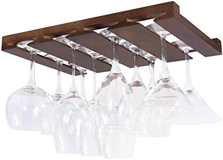 Rustic State 4 Sectional Stemware Rack 12 Inch Deep Chestnut