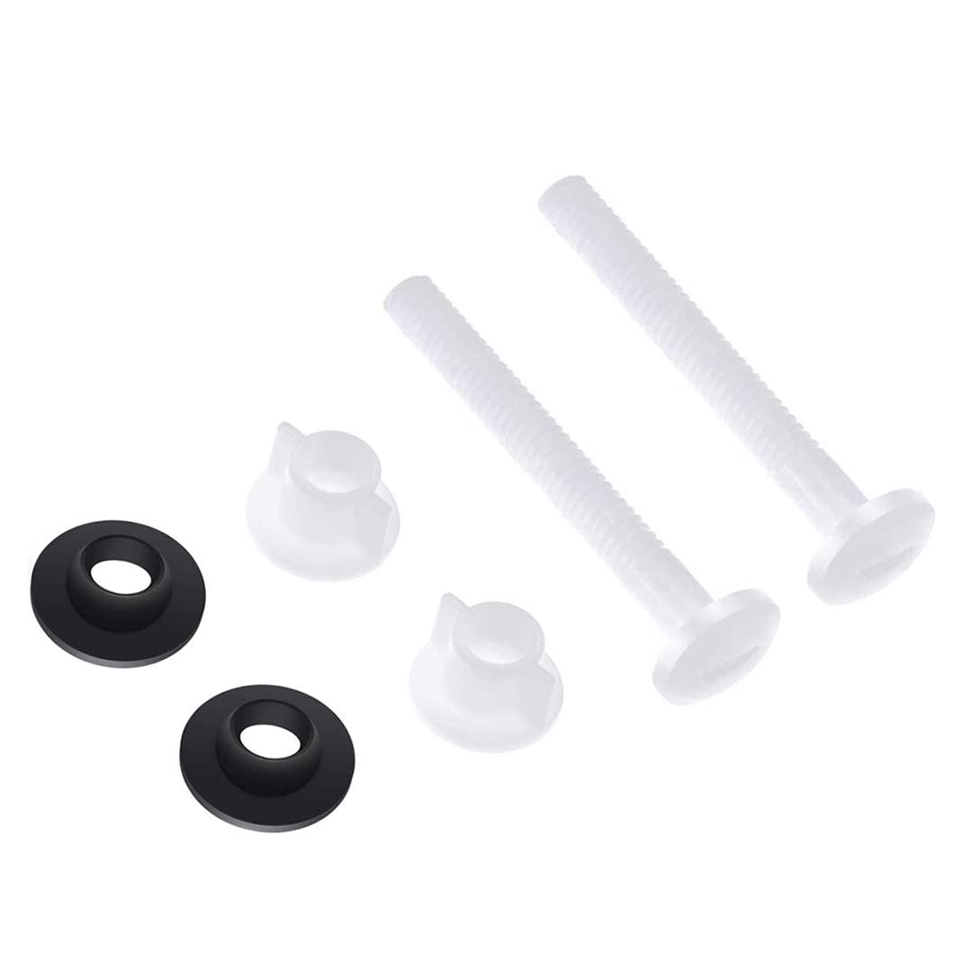 4 Pack Plastic Toilet Seat Hinge Bolts and Nuts Washers