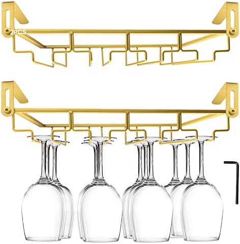AUHOKY Adjustable Wine Glass Holder Under Cabinet