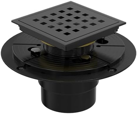 Heaorld Square Shower Drain 4 Inch Matte Black
