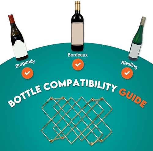 Glamorous Gold Countertop Wine Rack for 8-10 Bottles