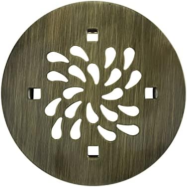 4-14 Round Shower Drain Cover - 304 Stainless Steel - Antique Brass