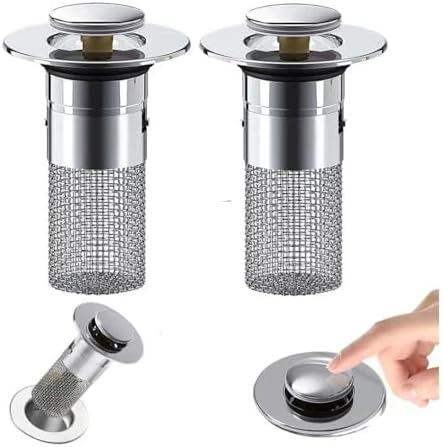 Bathroom Sink Drain Strainer with Two Sizes 2Pcs Hair Catcher