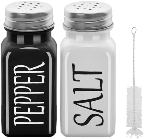 Cute Glass Salt Pepper Shakers Set 2pcs